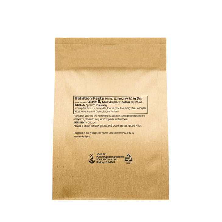 PURE ORIGINAL INGREDIENTS Citric Acid (4 oz) Natural, Food Safe