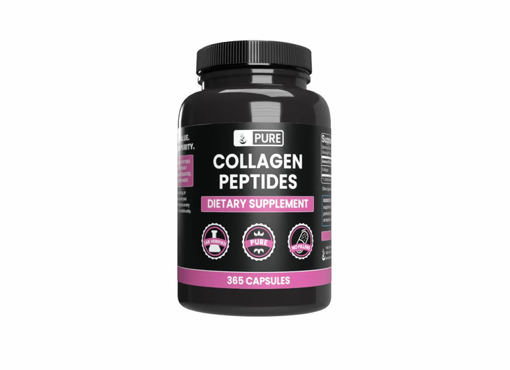 PURE ORIGINAL INGREDIENTS Collagen Peptides (365 Capsules) No Magnesium Or Rice