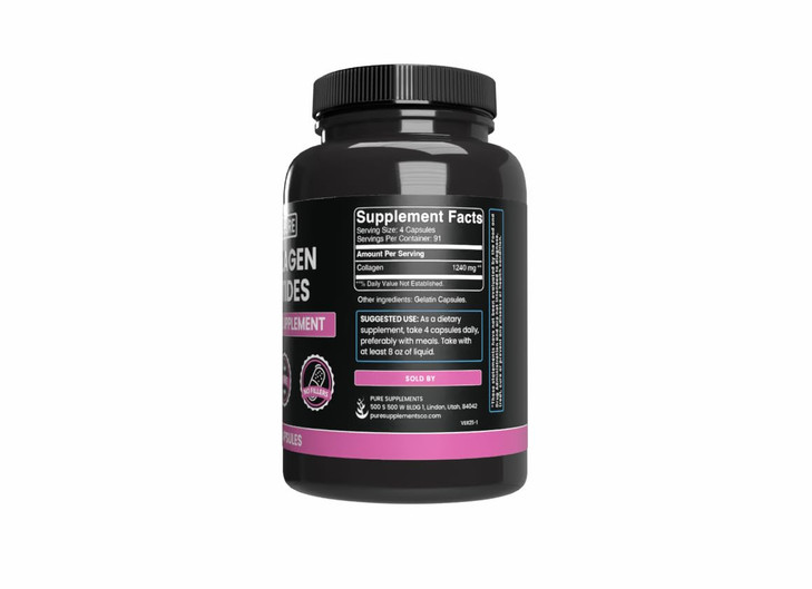 PURE ORIGINAL INGREDIENTS Collagen Peptides (365 Capsules) No Magnesium Or Rice