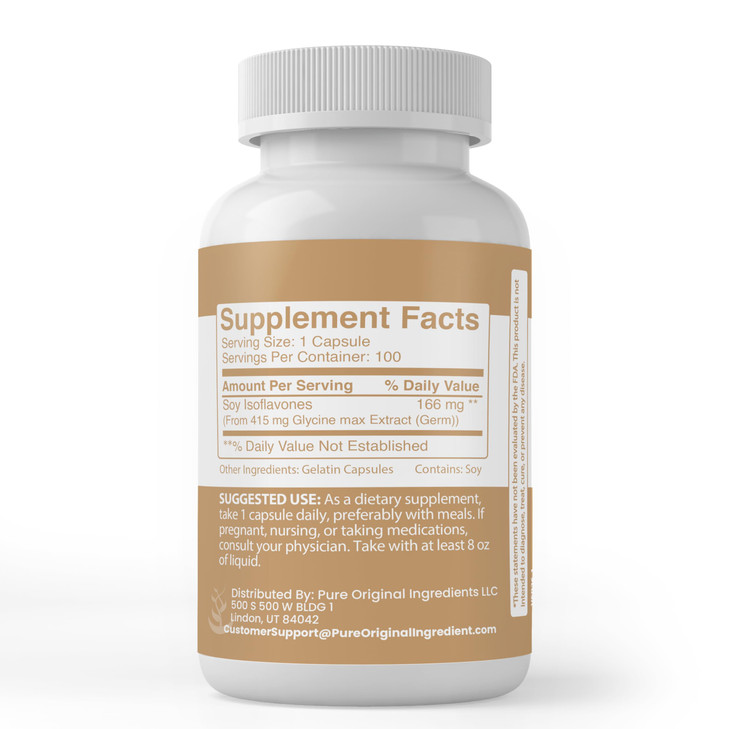 Pure Original Ingredients Soy Isoflavones, (100 Capsules) Always Pure, No