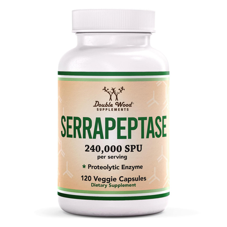 Serrapeptase 240,000 SPU Max Potency (120 Veggie Capsules) Proteolytic Enzyme
