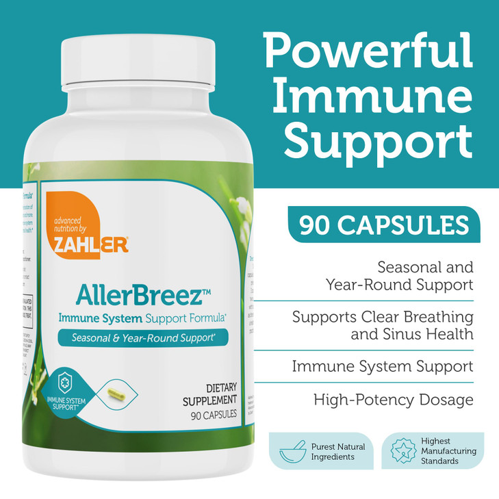 Zahler AllerBreez Immune System Support Formula with Vitamin C, Quercetin