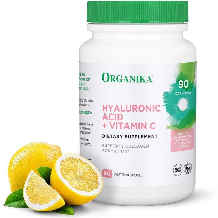 Organika Hyaluronic Acid Supplement with Vitamin C (90 Vegetable Capsules):