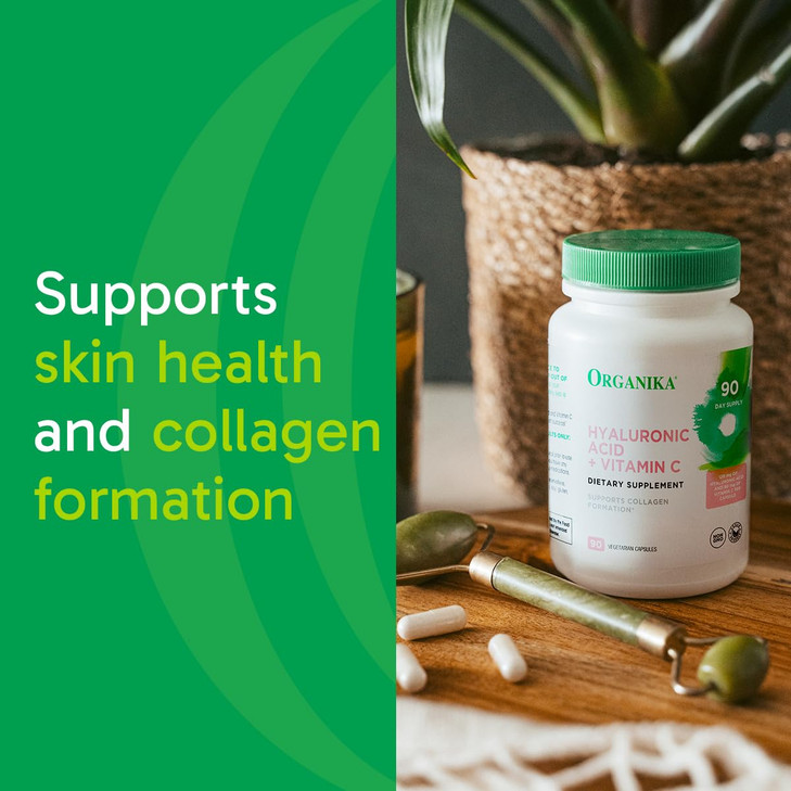 Organika Hyaluronic Acid Supplement with Vitamin C (90 Vegetable Capsules):
