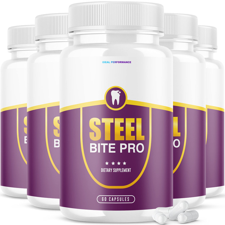 IDEAL PERFORMANCE (5 Pack) Steel Bite Pro Teeth Supplement for Teeth and Gum