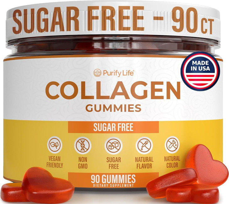 Sugar-Free Marine Collagen Gummies (90 Collagen Chews) Potent 500mg Collagen