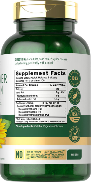 Carlyle Sunflower Lecithin Softgel Capsules - 2400mg