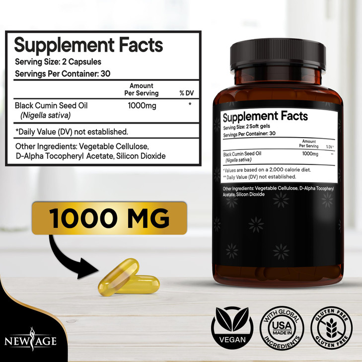 NEW AGE Black Seed Oil Softgel Capsules