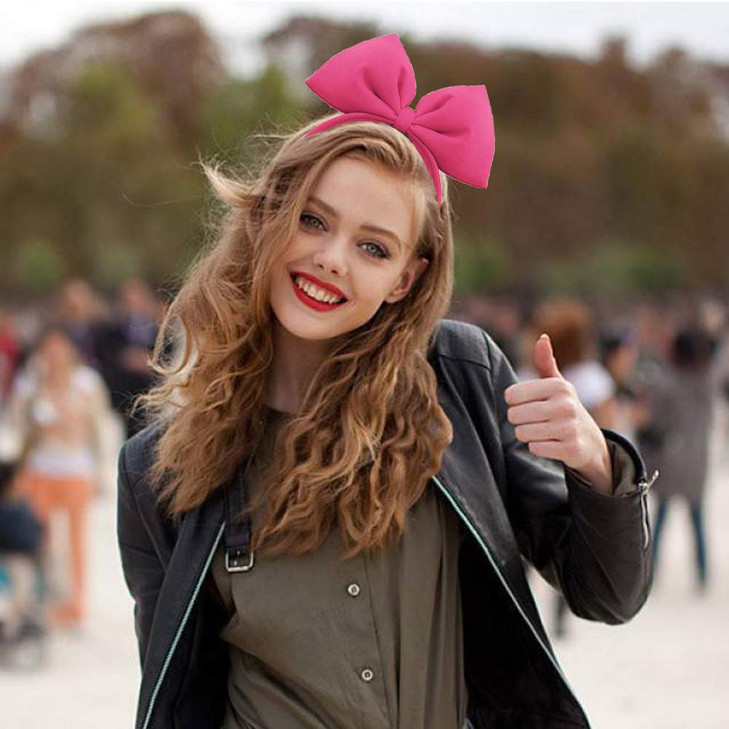 Bowknot Headband with Big Bow, Handmade Hair Hoop for Women, Party Decoration Headdress, Cosplay Costume Headpiece, Christmas Birthday Hair Accessori