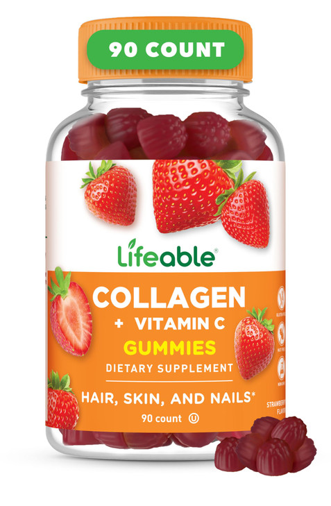 Lifeable Collagen Peptides Gummies - 100mg with Vitamin C
