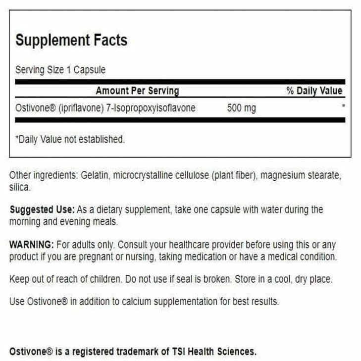 Swanson High Potency Ostivone 500 Milligrams 60 Capsules