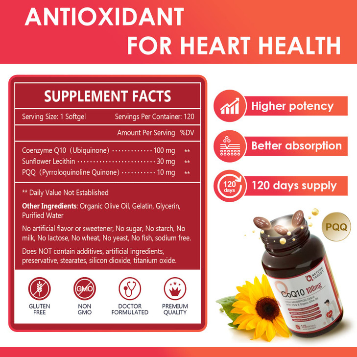 NATURE TARGET CoQ10-100mg-Softgels with 10mg PQQ
