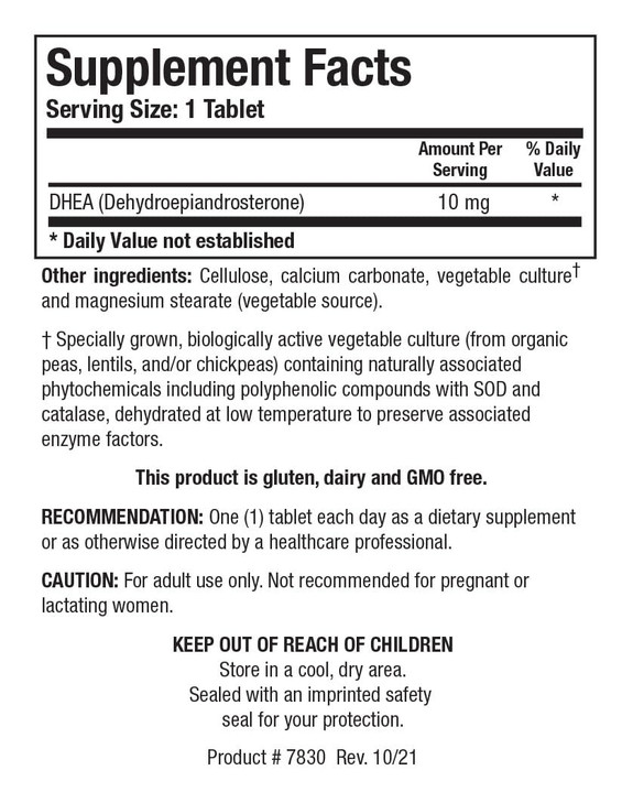 Biotics Research DHEA 10 Milligram Hormonal Balance, Metabolism, Improved Mood