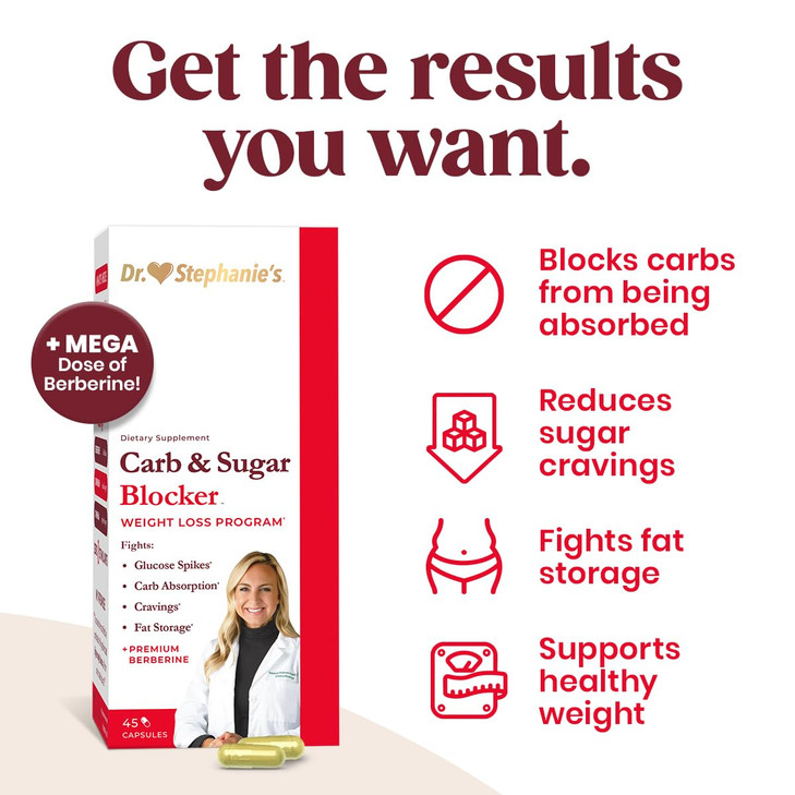 Pharmaganics Carb & Sugar Blocker - Mega Dose of Berberine & Gymnena Supplement