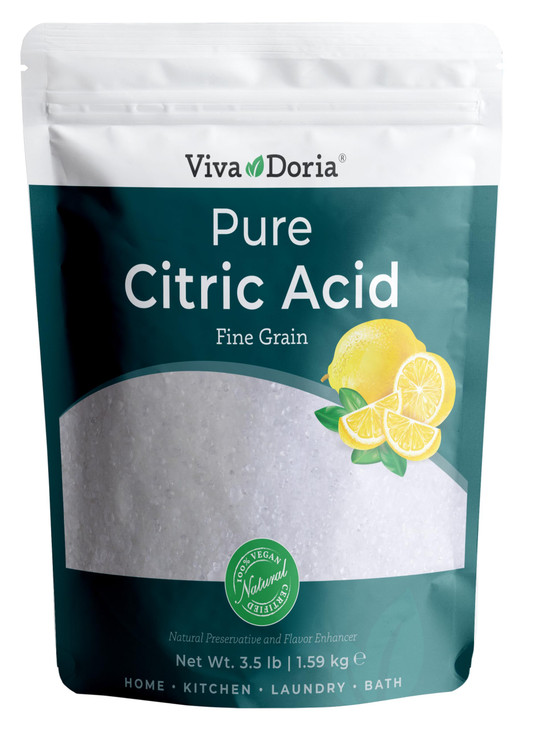 Viva Doria 100% Pure Citric Acid, Food Grade, Fine Grain, 3.5 Pounds (56 Ounces)