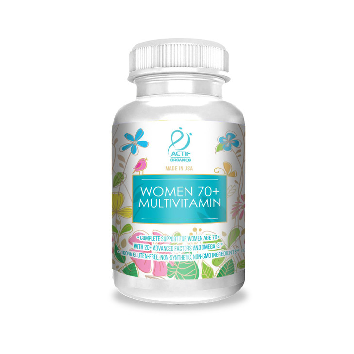 ACTIF Organic Multivitamin for Women Age 70+ with 20+ Advanced Factors