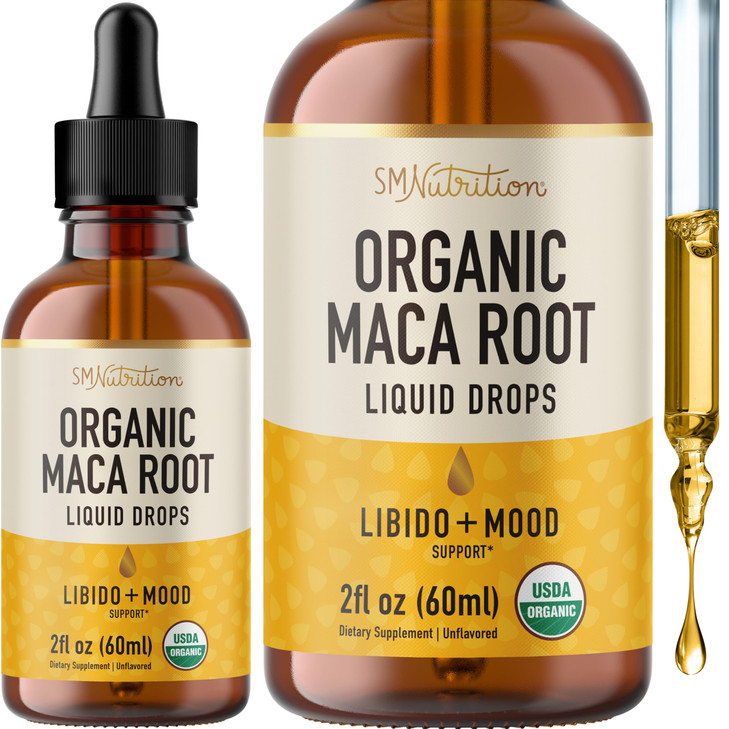 Maca Root Liquid Drops for Organic Energy Support for Women & Men