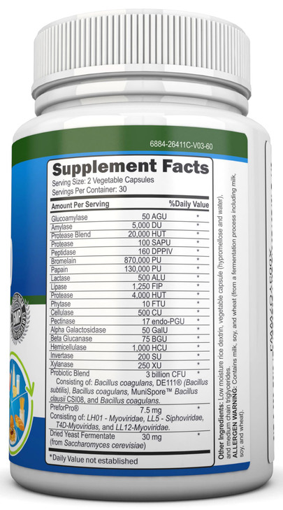 4-in-1 Probiotics, Prebiotics & Postbiotics with 18 Digestive Enzymes for Women
