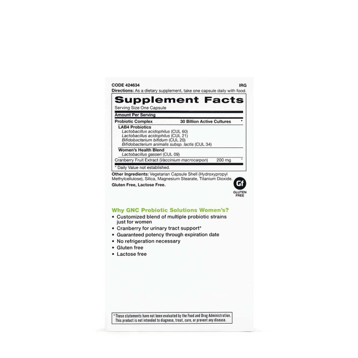 GNC Probiotic Solutions Women's with 30 Billion CFUs, Clinically Studied
