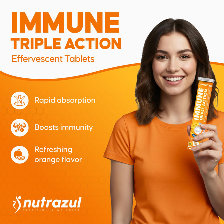 nutrazul Immune Triple Action Effervescent Tablets with Vitamin C 1000mg