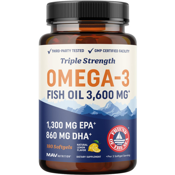 Triple Strength Omega 3 Fish Oil 3600 mg - EPA & DHA