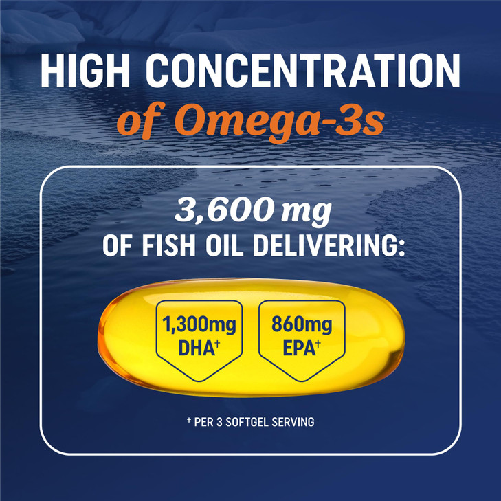 Triple Strength Omega 3 Fish Oil 3600 mg - EPA & DHA