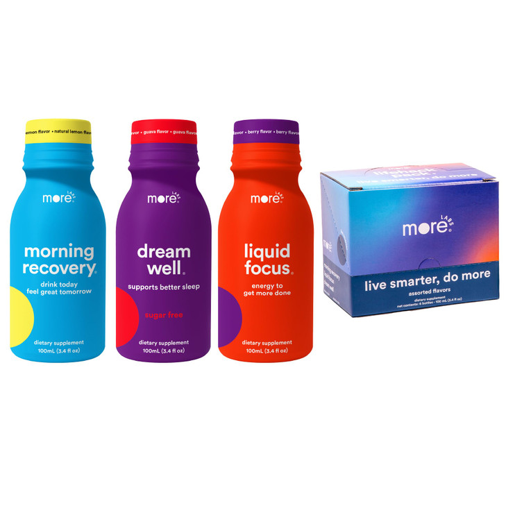 More Labs Lifehack Pack, Assorted Smart Drink Shots, Morning Recovery, Liquid