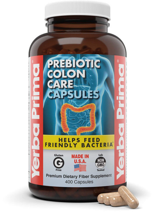 Yerba Prima Prebiotic Colon Care Capsules, 400 Caps