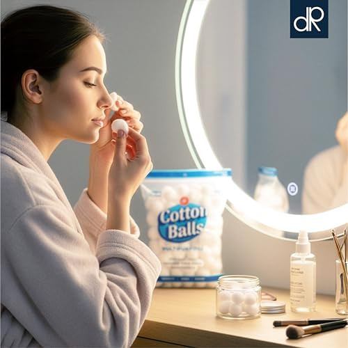 DecorRack 300 Small Cotton Balls for Make-Up, Nail Polish Removal, Pet Care, Applying Oil Lotion or Powder, Made from 100% Pure & Natural Cotton, Sof