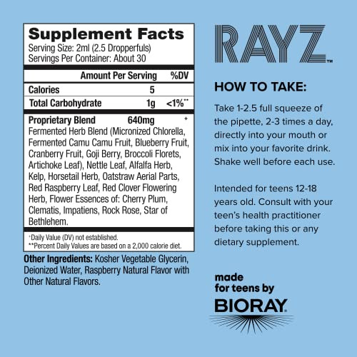 BIORAY RAYZ All Systems Glow, Raspberry Flavor - 2 fl oz