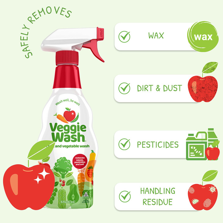 Veggie Wash Fruit and Vegetable Wash, Produce Wash and Cleaner, 16-Fluid Ounce