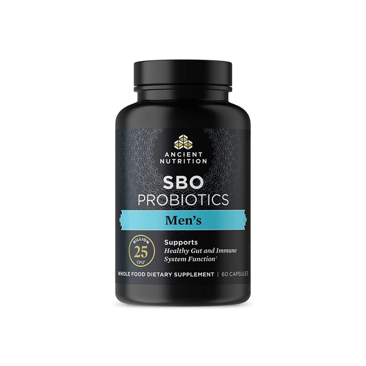 Ancient Nutrition Probiotics for Men, SBO Probiotics Men's 60 Ct, for Gut