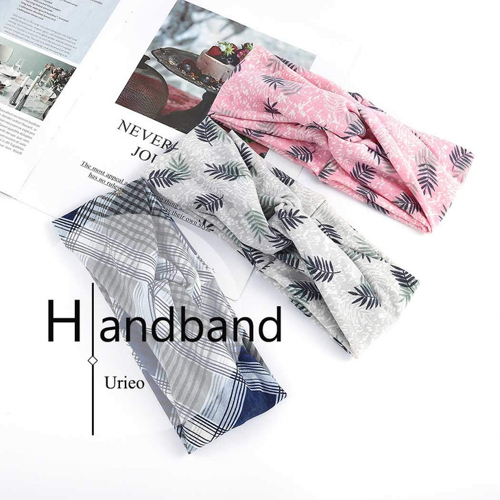 Urieo Yoga Headbands Pink Running Hair Bands Elastic Sports Head Wraps for Women and Girls (Pack of 3)