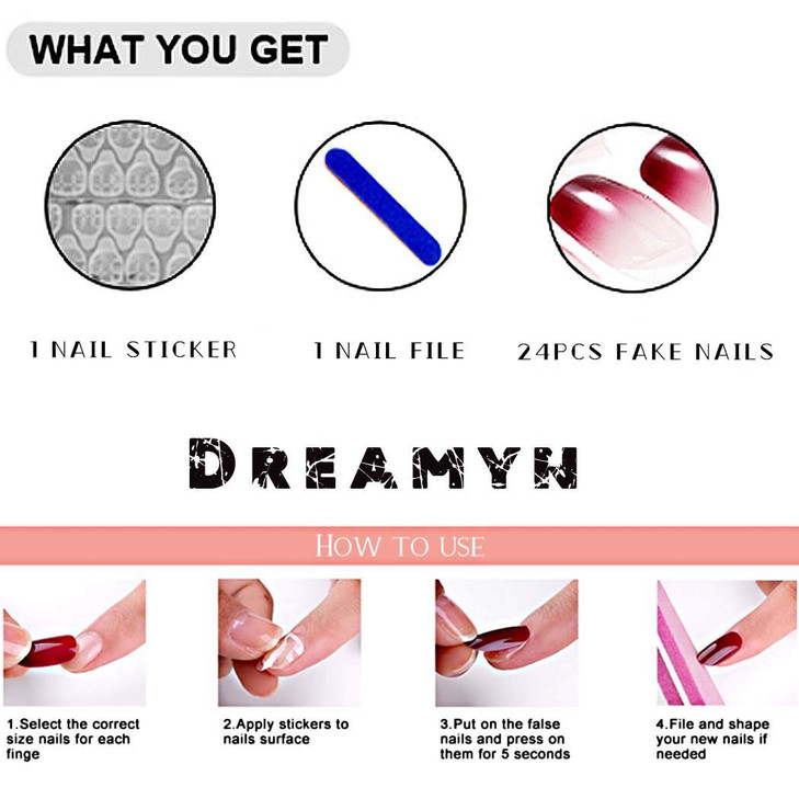 Dreamyn Square Matte Press on Nails Leopard Short Grain False Nails Glitter Acrylic Full Cover Fake Nails for Women and Girls 24pcs (Blue Matte)