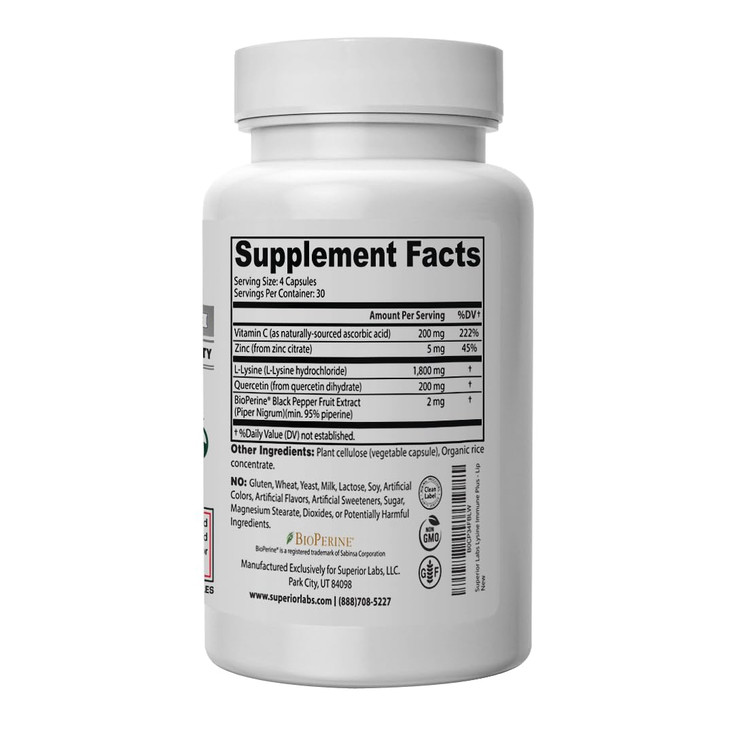 Superior Labs Lysine Immune Plus Lip, Clinically Proven Lip Health & Support