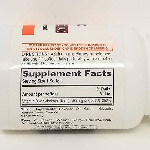 Rugby Vitamin D3 (2000 IU) - 100 Softgels