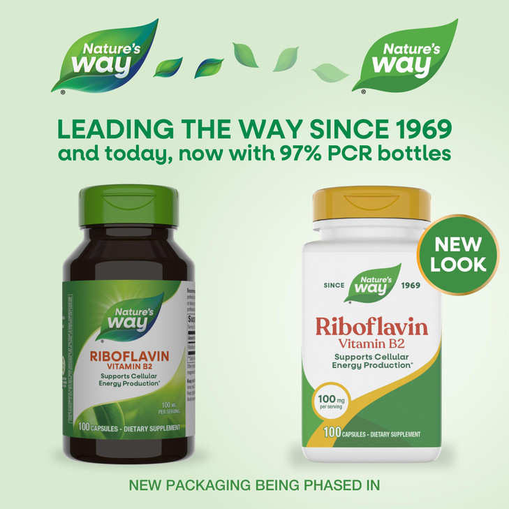 Nature's Way Riboflavin Vitamin B2, Supports Cellular Energy Production*, High