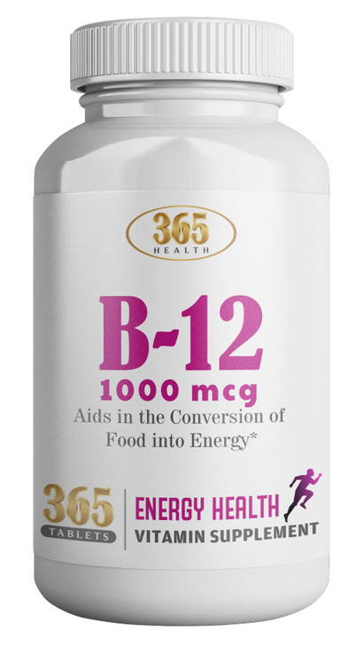 365 Health by HEALTHLIFE Vitamin B12 1000mcg Tablets, Support Energy Conversion