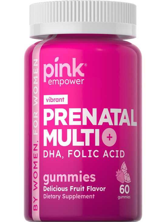 PINK Prenatal Vitamins - 60 Gummies with DHA and Folic Acid