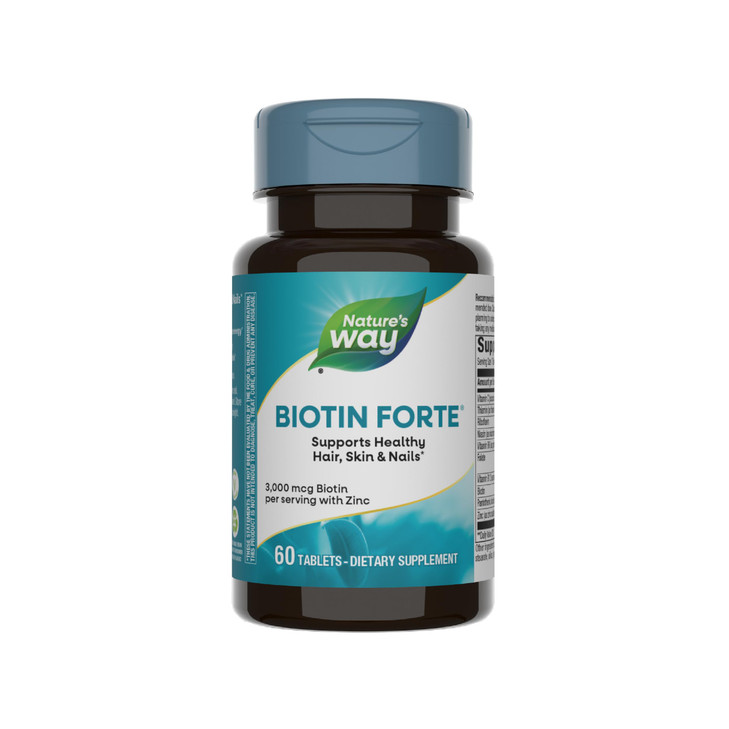 Nature's Way Biotin Forte 3mg with Zinc, 60 Count (Pack of 1)