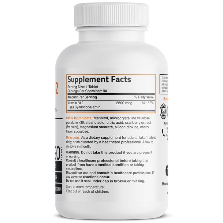 Vitamin B12 2500mcg Shot Of Energy Fast Dissolve Chewable Tablets