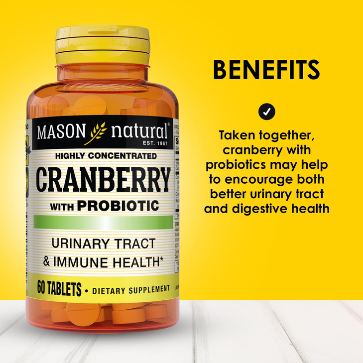 MASON NATURAL Cranberry with Probiotic, 2 Month Supply, Highly Concentrated