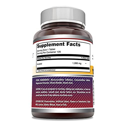 Amazing Formulas Inositol Tablets Supplement - 1000 Mg per Serving