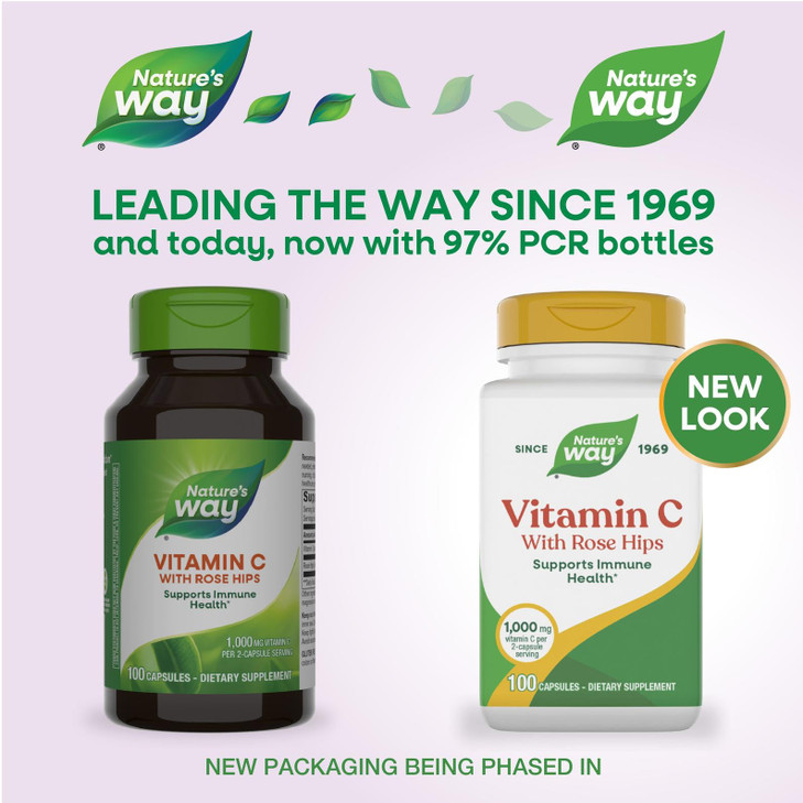 Nature's Way Vitamin C with Rose Hips, Powerful Antioxidant & Immune Function
