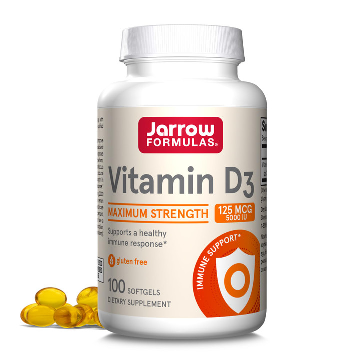 Jarrow Formulas Vitamin D3 125 mcg (5000 IU) - 100 Servings (Softgels)
