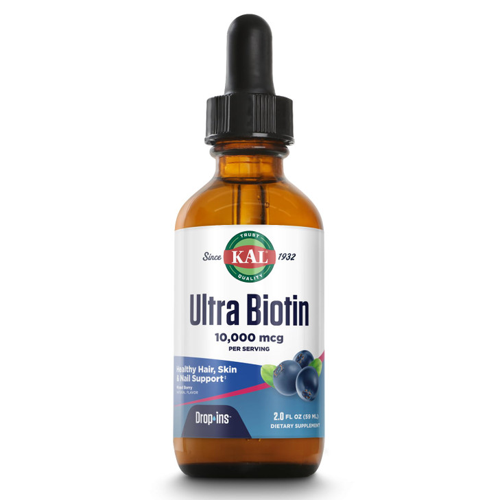KAL Ultra Biotin 10,000mcg DropIns -Liquid Biotin Drops- High Potency Vitamin B7