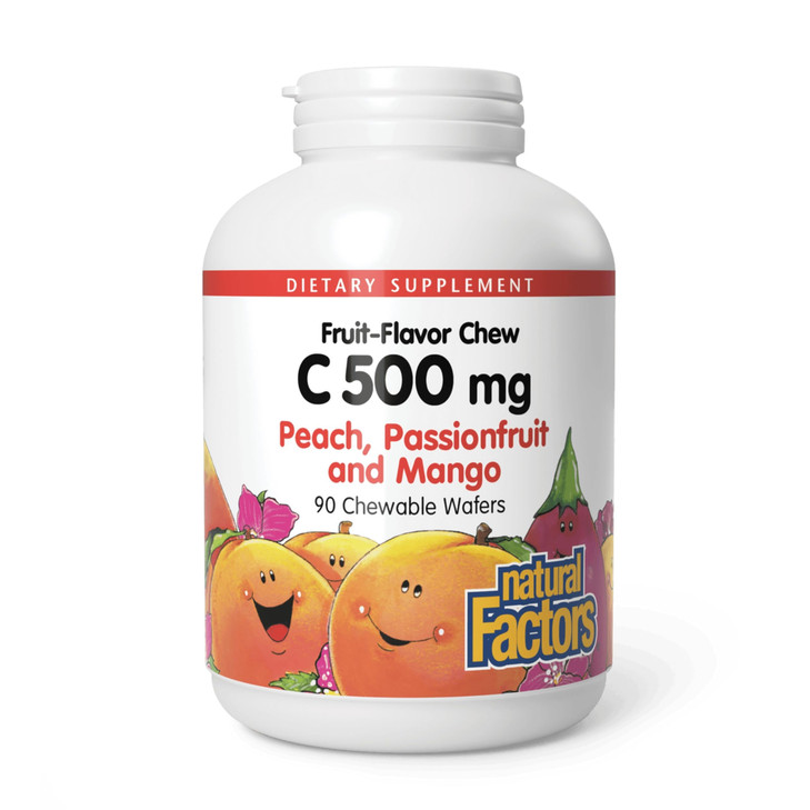 Natural Factors, Kids Chewable Vitamin C 500 mg, Supports Immune Health, Bones