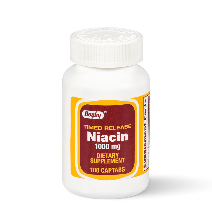 Rugby Timed-Release Niacin 1000mg Dietary Supplement for Adults for Energy