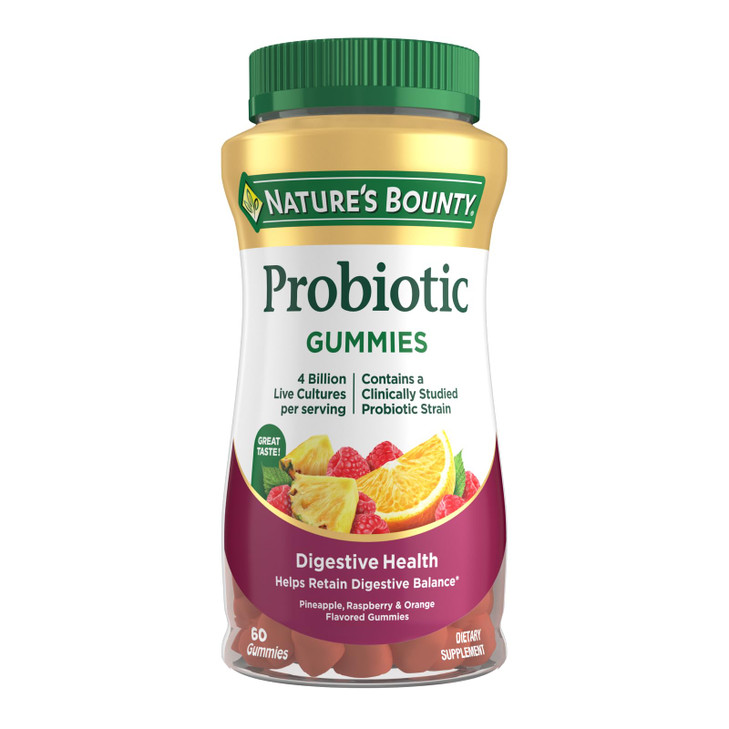 Nature's Bounty Probiotic Gummies, Immune Health & Digestive Balance, Pineapple