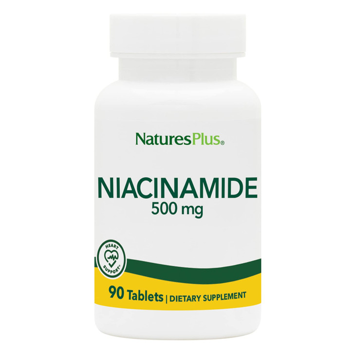 NaturesPlus Niacinamide - 500 mg, 90 Tablets